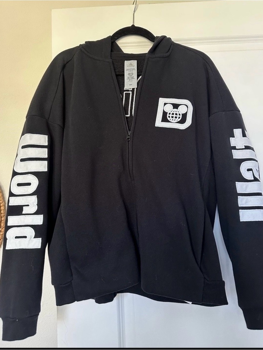 Disney World  Black zipup  Sweatshirt - Bold Logo Back